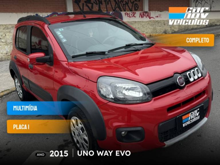 FIAT - UNO - 2015/2015 - Vermelha - R$ 42.800,00